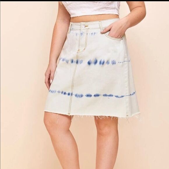 Dresses & Skirts - Bleached Denim Skirt 